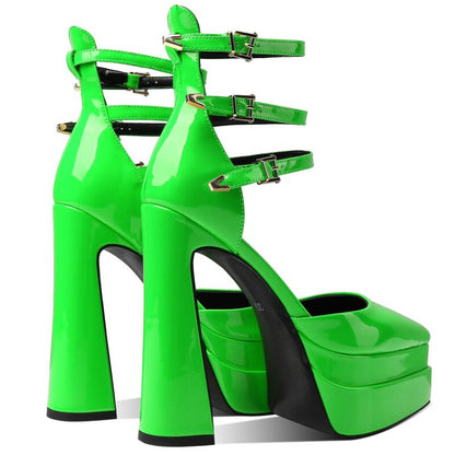 Ultra-High Heel Shallow Mouth Mary Jane Heels