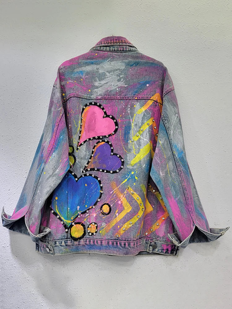 Colorful Heart Shaped Graffiti Jacket