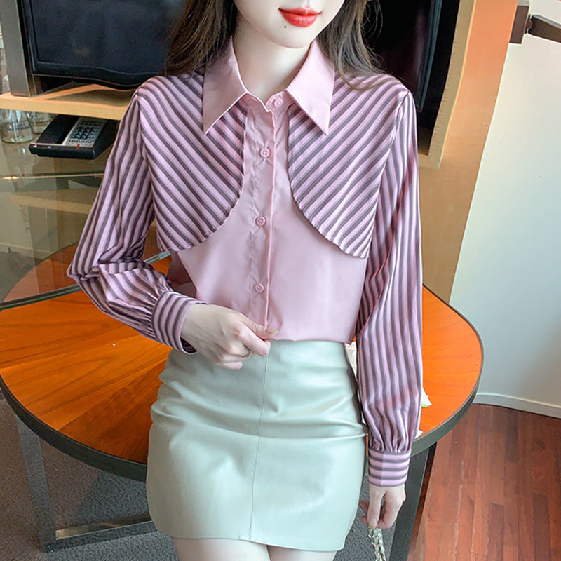 Turn Down Collar Blouse