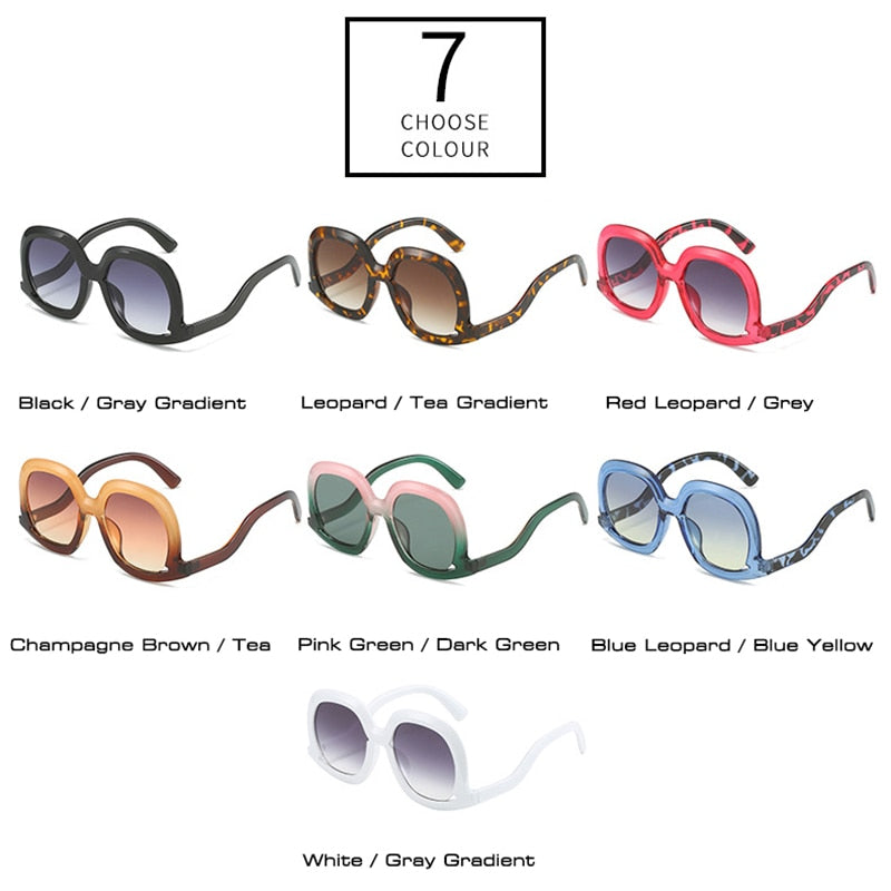 Unique Leopard Gradient Shades with Hollow Frame