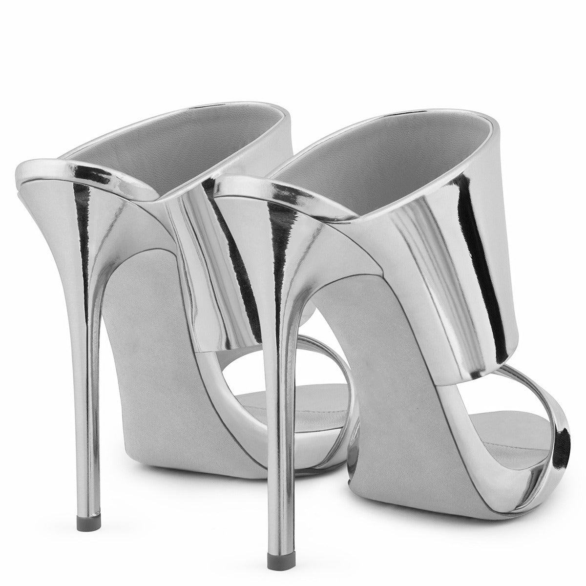 Shiny Silver & Champagne Handmade Designer Heels