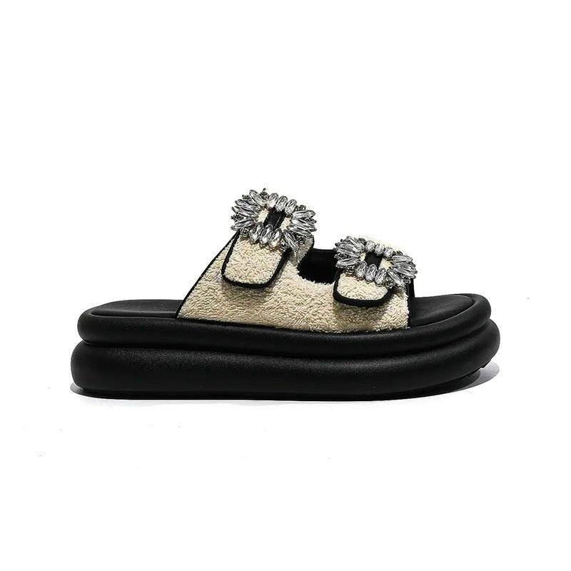 Open Toe Buckle Outdoor Wedge Sandals