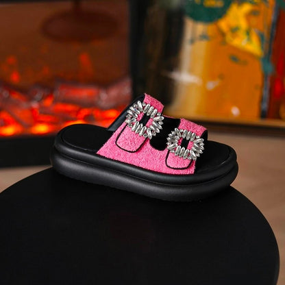 Open Toe Buckle Outdoor Wedge Sandals