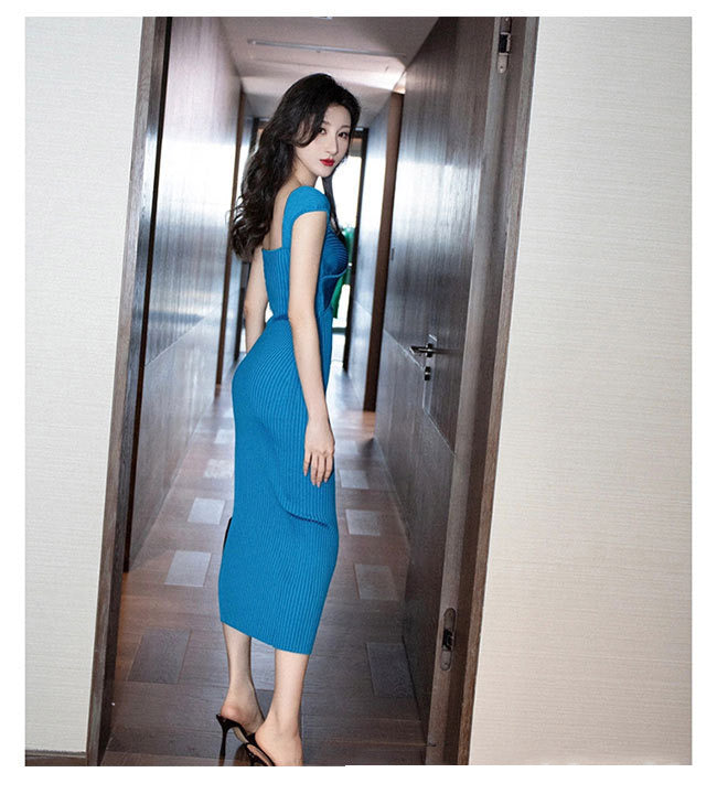 Celebrity-Inspired Slim Fit Knitted Dress