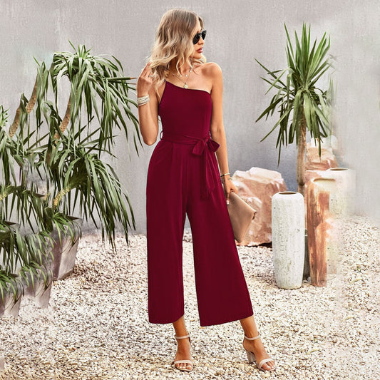 Off-Shoulder Strapped Jumpsuit