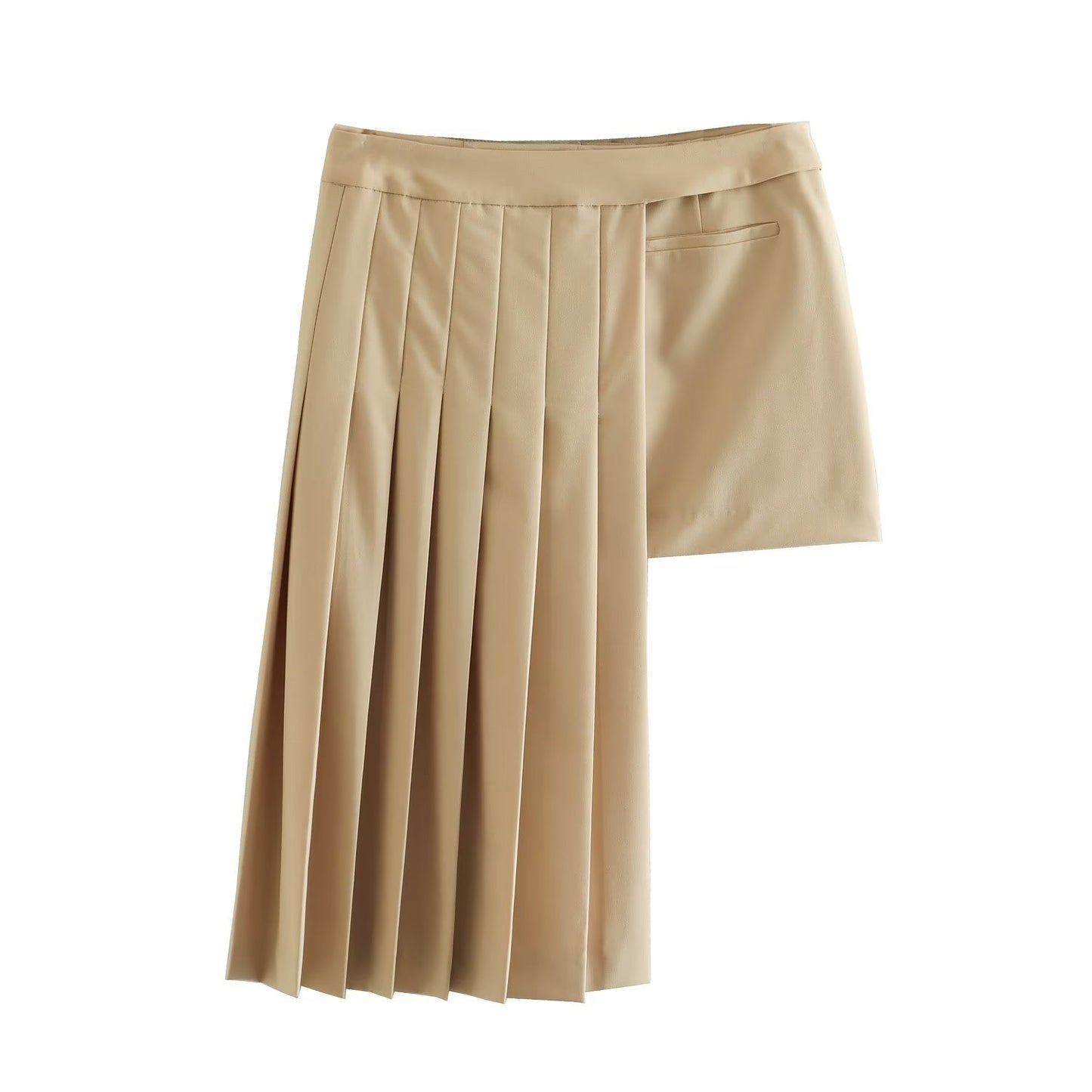 Pleated Asymmetric Casual Half skirt