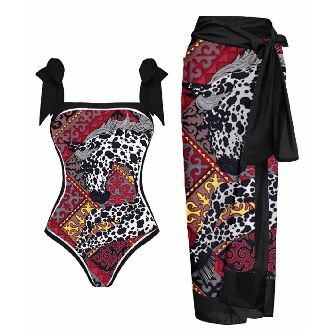 Multicolor Printed Swimwear Set