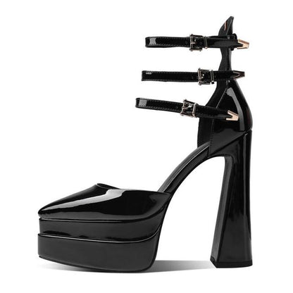 Ultra-High Heel Shallow Mouth Mary Jane Heels