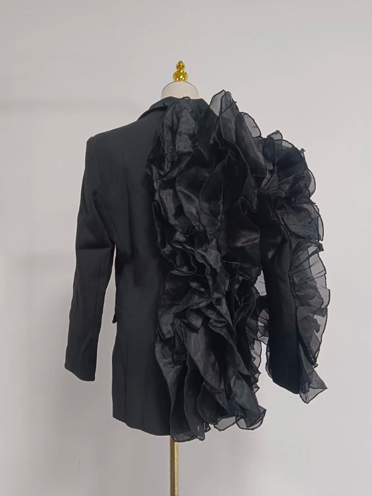 Irregular Ruffled Suit Jacket