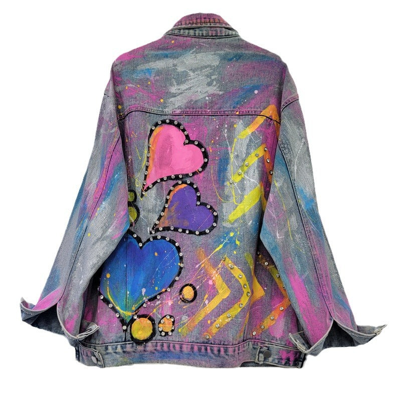 Colorful Heart Shaped Graffiti Jacket