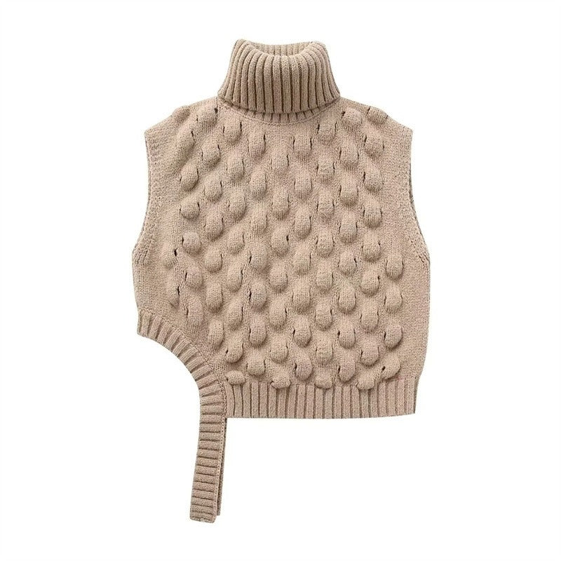 Cropped Knit Sleeveless Sweater Vest