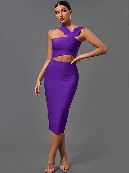 Bodycon Dress Evening Sexy Cut Out Midi