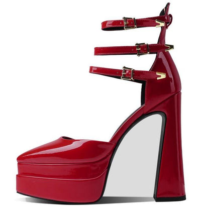 Ultra-High Heel Shallow Mouth Mary Jane Heels