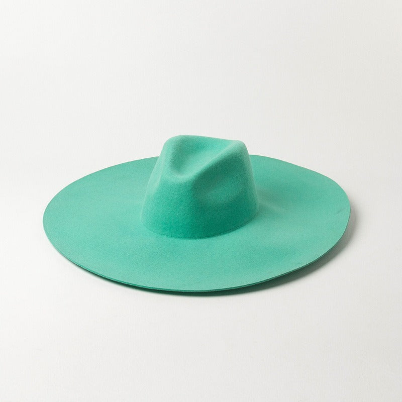 Fashionable Fruit Green Wool Felt Jazz Hat