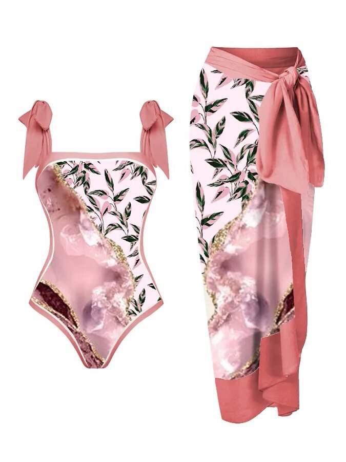 Multicolor Printed Swimwear Set