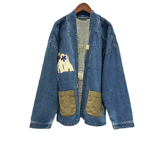 French Style Embroidery Denim Jacket