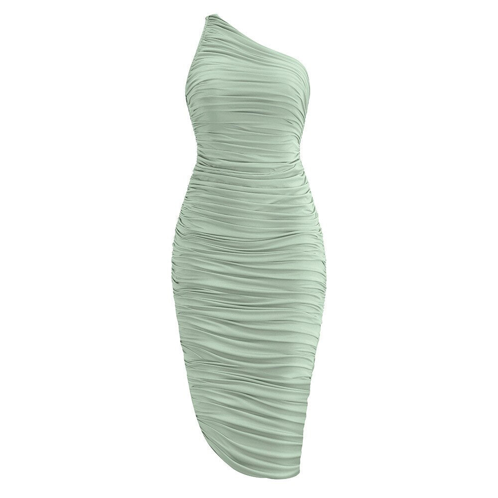 Solid Folded Bodycon Dress