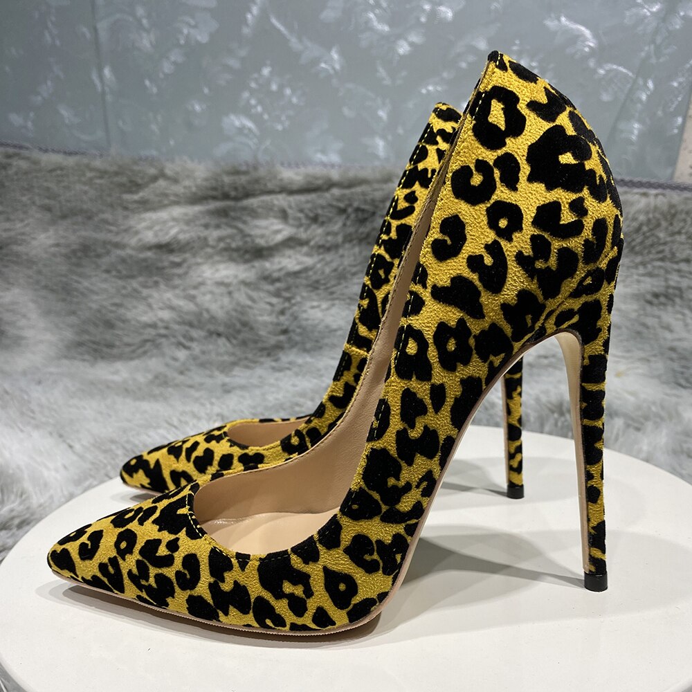 Synthetic Suede Leopard Stiletto Pumps