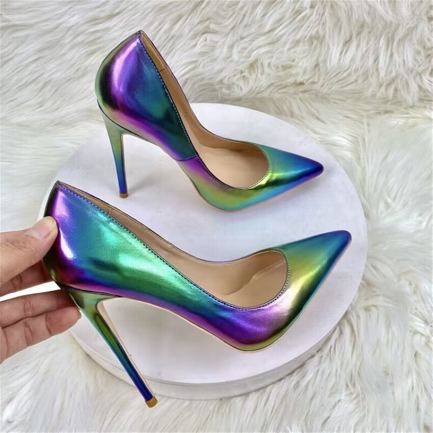 Laser Gradient Matte Pointy Toe High Heels