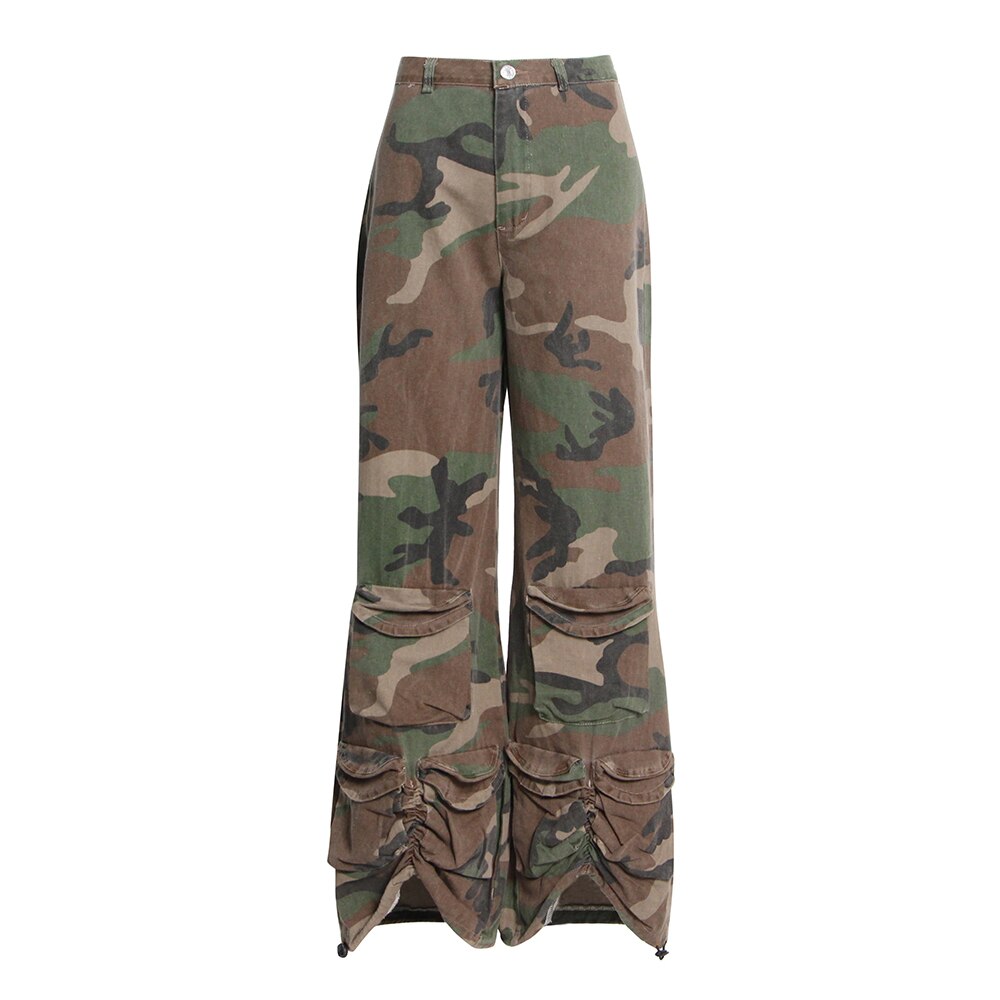 Camouflage Wide Leg Streetwear Trousers