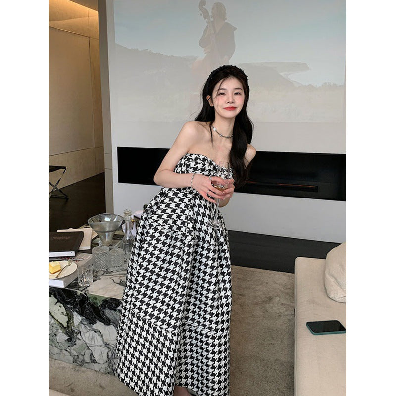 Houndstooth Tube Top Dress