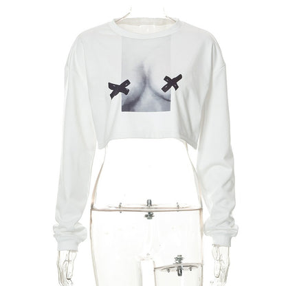 Abstract Print Long Sleeve Pullover