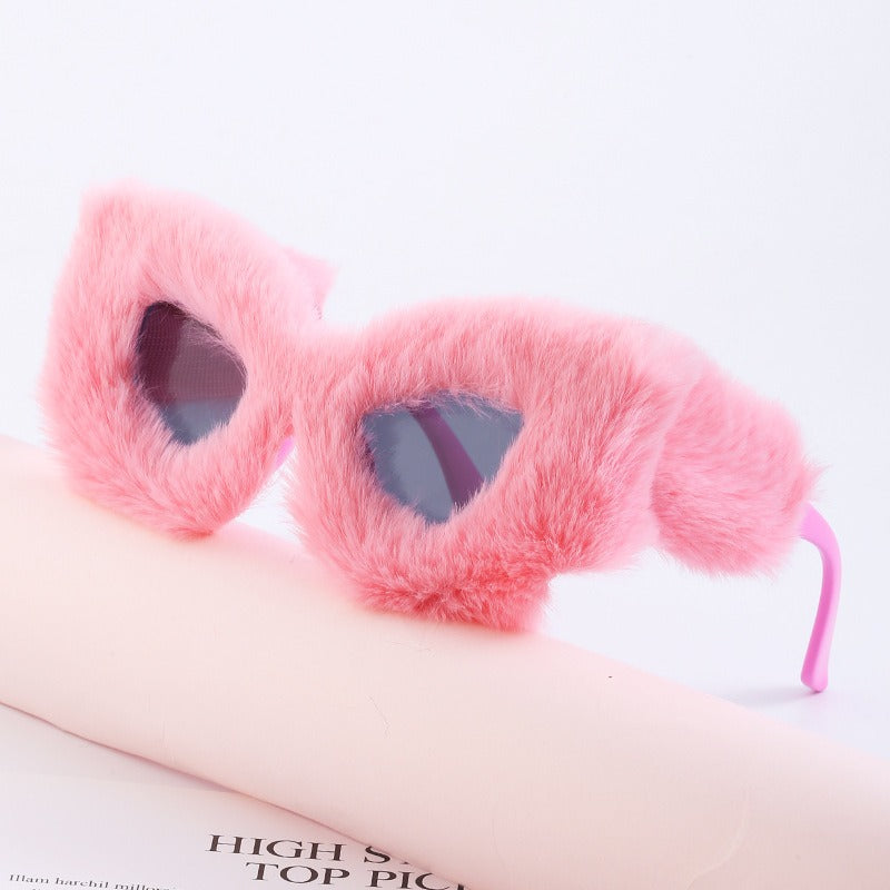 Plush Cat Eye Winter Sunglasses