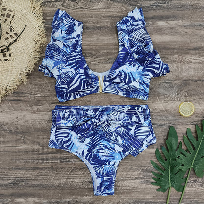 3 Piece Ruffled Bikinis Set