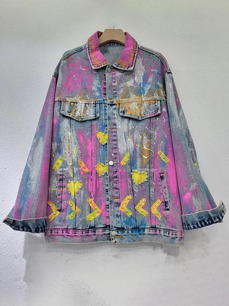 Colorful Heart Shaped Graffiti Jacket