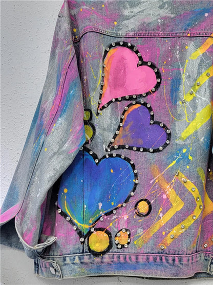 Colorful Heart Shaped Graffiti Jacket