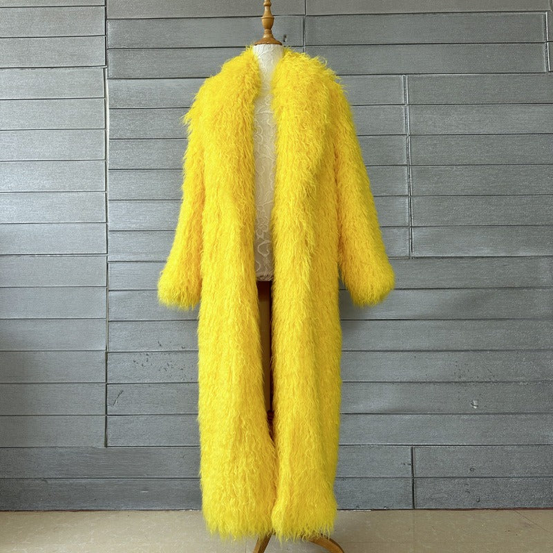 Imitation Fur Wool Coat