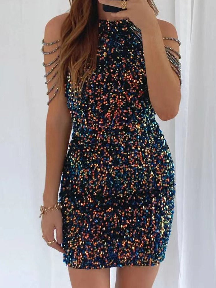 Halter Sequin Dress