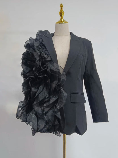 Irregular Ruffled Suit Jacket