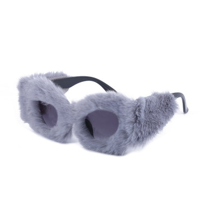 Plush Cat Eye Winter Sunglasses