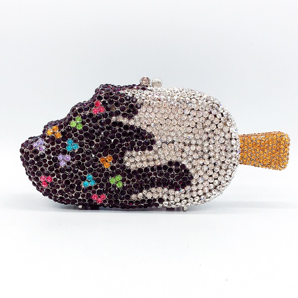 Ice Cream Shaped Rhinestone Clutch