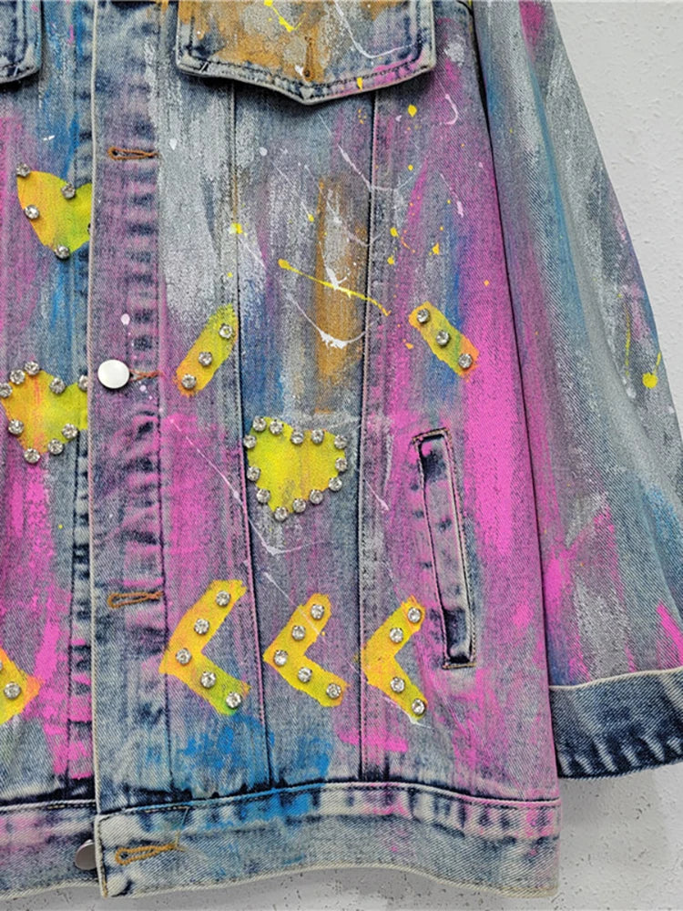 Colorful Heart Shaped Graffiti Jacket