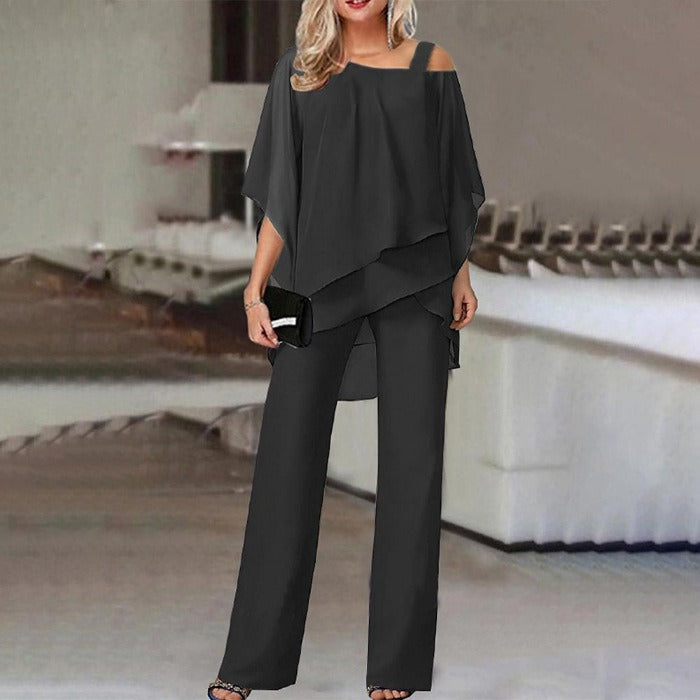 Loose Leisure Bat Sleeve Long Pants Casual Set