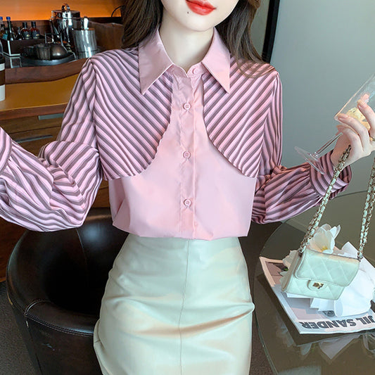 Turn Down Collar Blouse