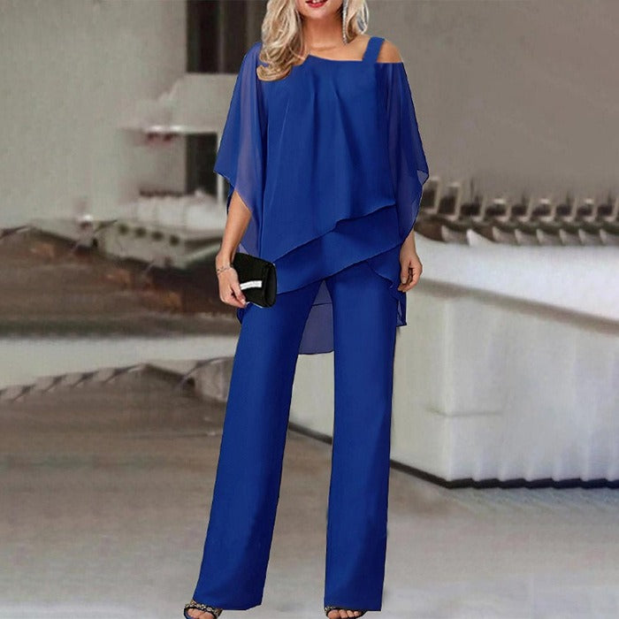 Loose Leisure Bat Sleeve Long Pants Casual Set