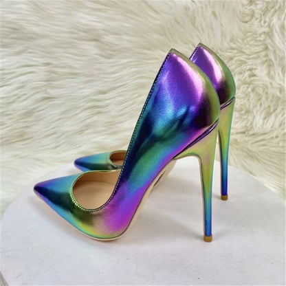 Laser Gradient Matte Pointy Toe High Heels