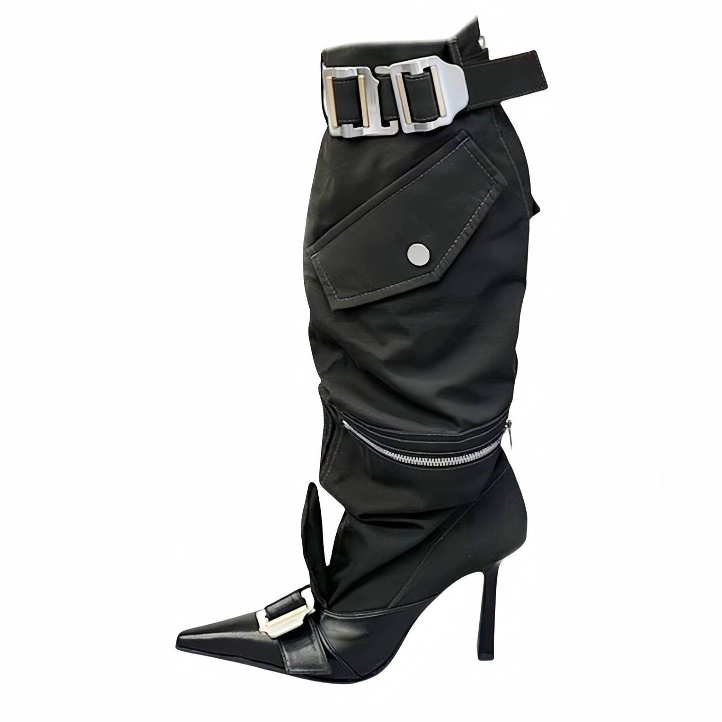 Knee Length Belt Buckle Long Tube Boots