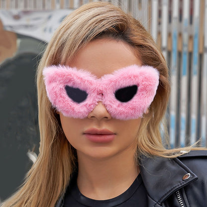 Plush Cat Eye Winter Sunglasses