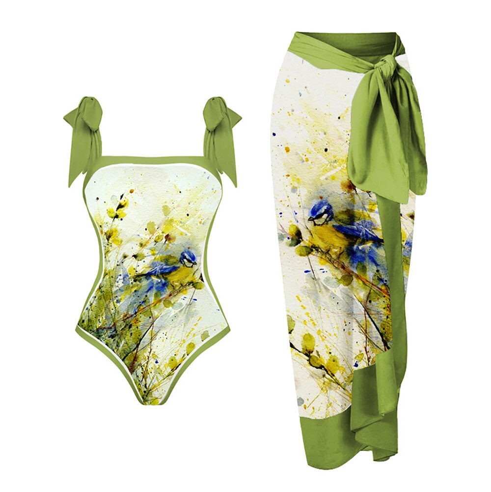 Multicolor Printed Swimwear Set