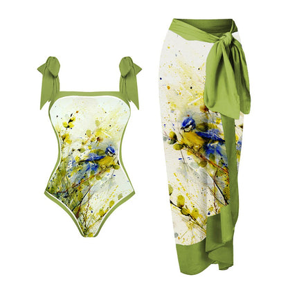 Multicolor Printed Swimwear Set