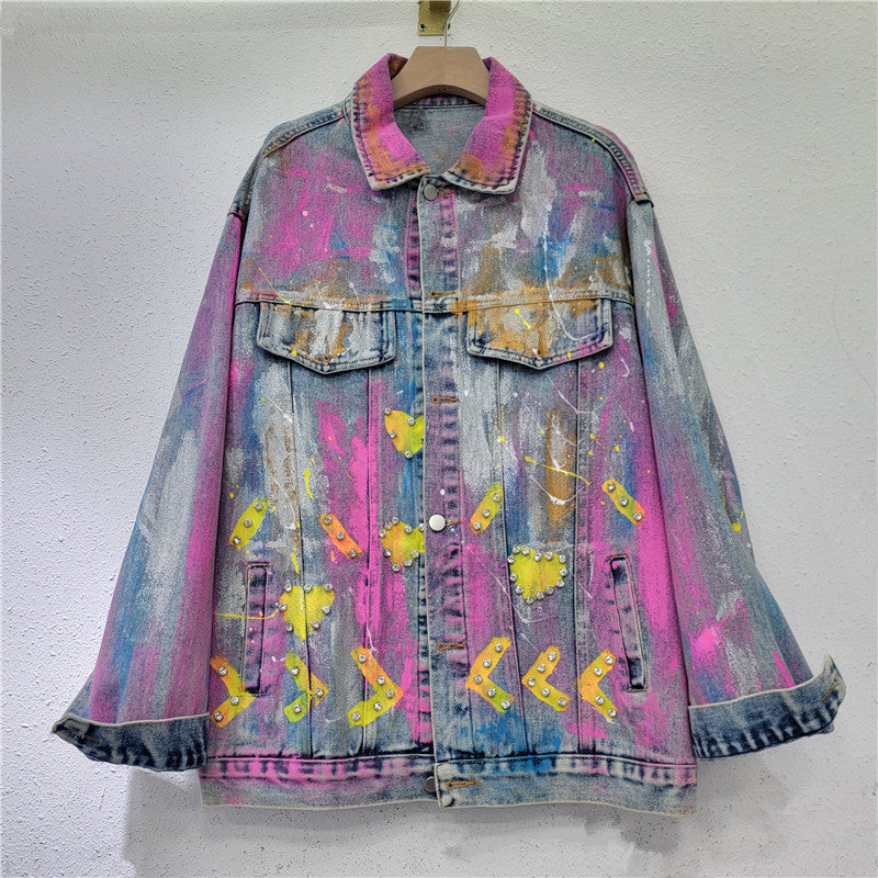 Colorful Heart Shaped Graffiti Jacket