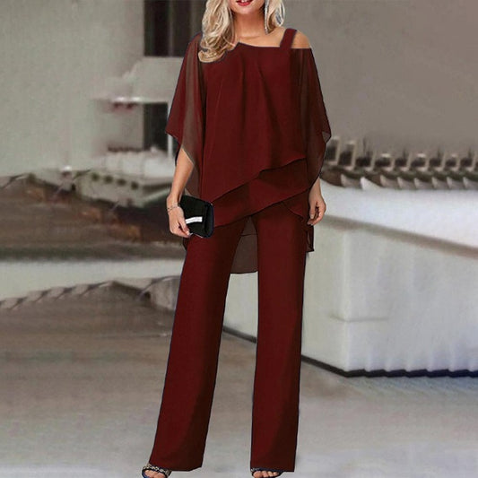 Loose Leisure Bat Sleeve Long Pants Casual Set