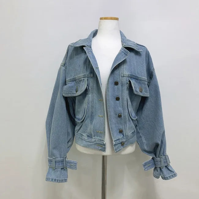 Vintage Loose Workwear Short Denim Jacket