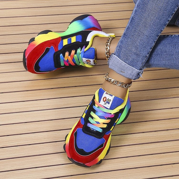 Colorful Street Sports Shoes: New Season's Individualized Dads Shoes with a Hip Hop Vibe