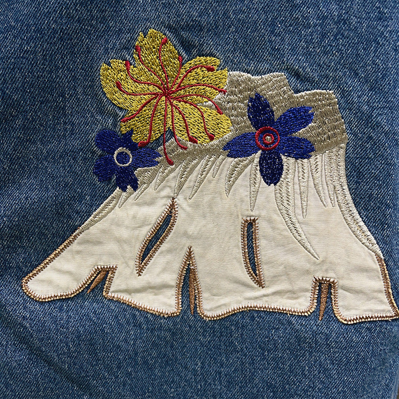 French Style Embroidery Denim Jacket