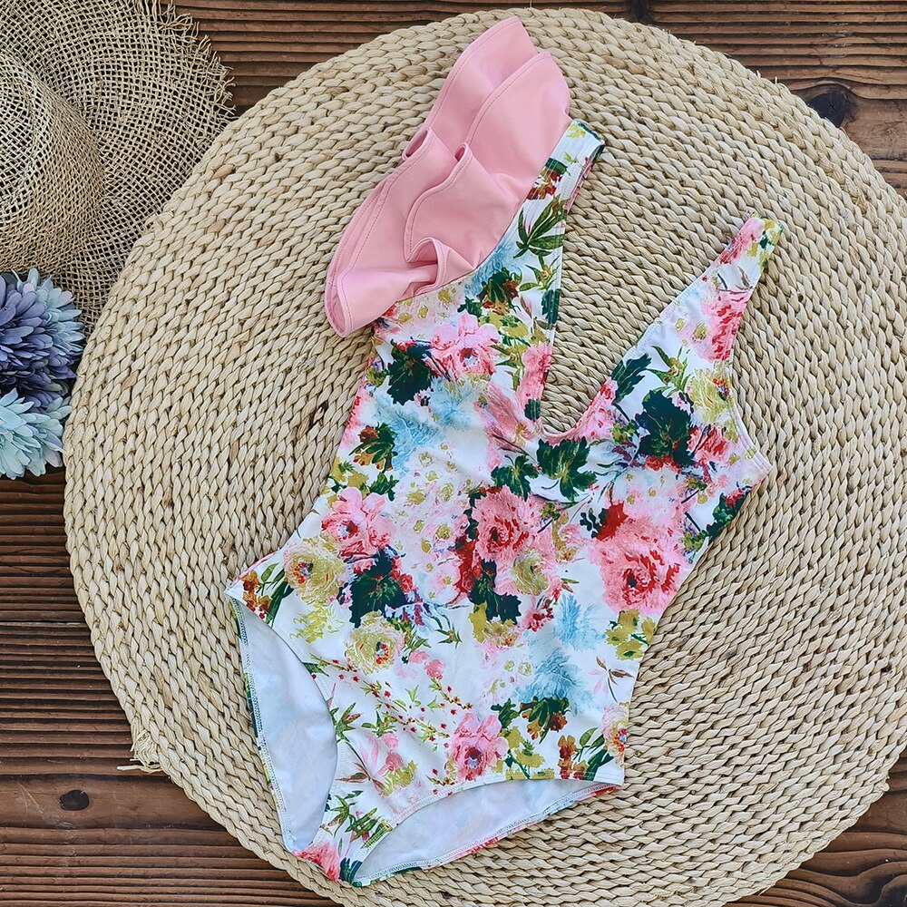 Pink Backless One-Piece Swimsuit